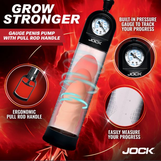 Pump Up Gauge Penis Pump with Pull Handle