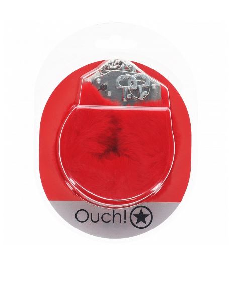 Ouch! Heavy-Duty Fluffy Handcuffs Red