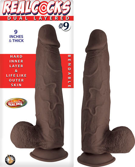 Realcocks Dual Layered #9 9In Dark Brown