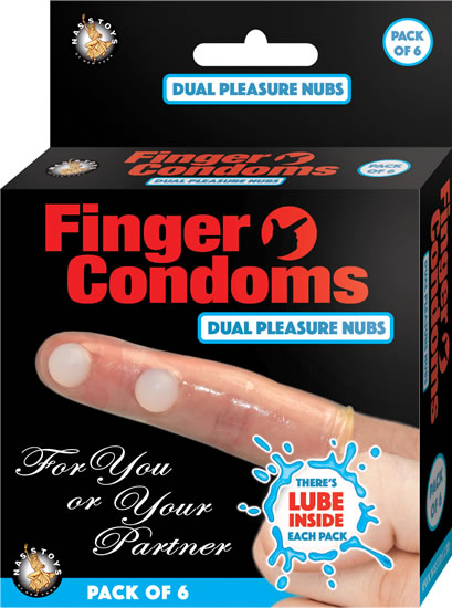 Finger Condoms Dual Pleasure Nubs 6 Pack