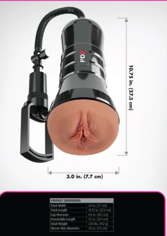 PDX Extreme Wet Pussies Super Sucker XXL Stroker - Brown