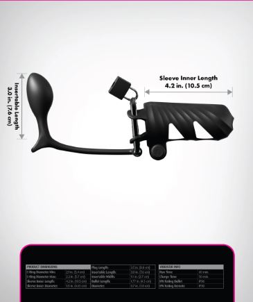 Fantasy C-Ringz Remote Controlled Vibrating Cock Blocker w/Ass-Gasam Plug - Black