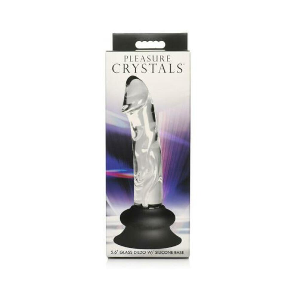 Glass Dildo with Silicone Base - 5.6 Inch