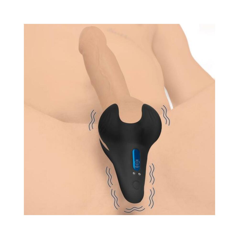 10X Vibrating Silicone Cock Ring with Taint Stim and Remote