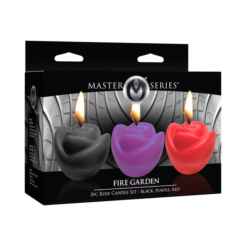Fire Garden 3pc Rose Candle Set