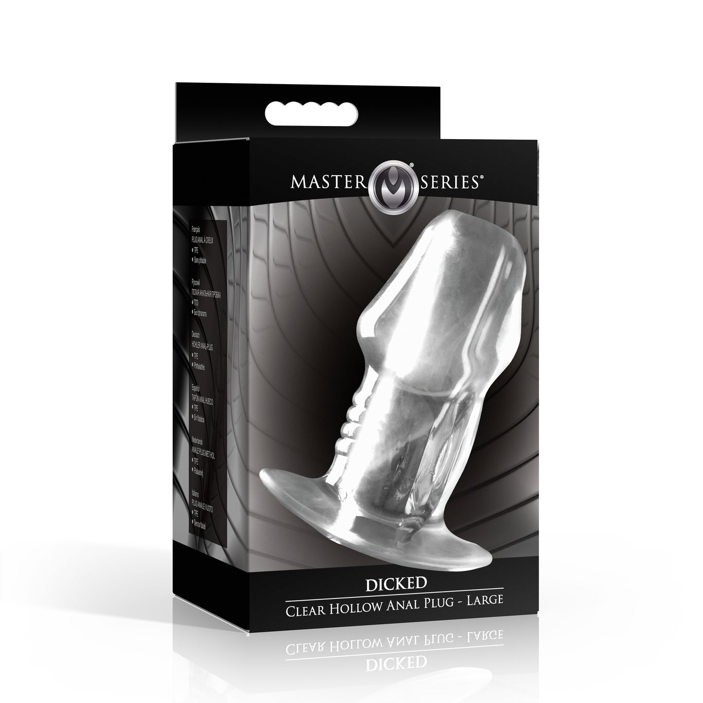 Dicked Clear Hollow Anal Plug - Large