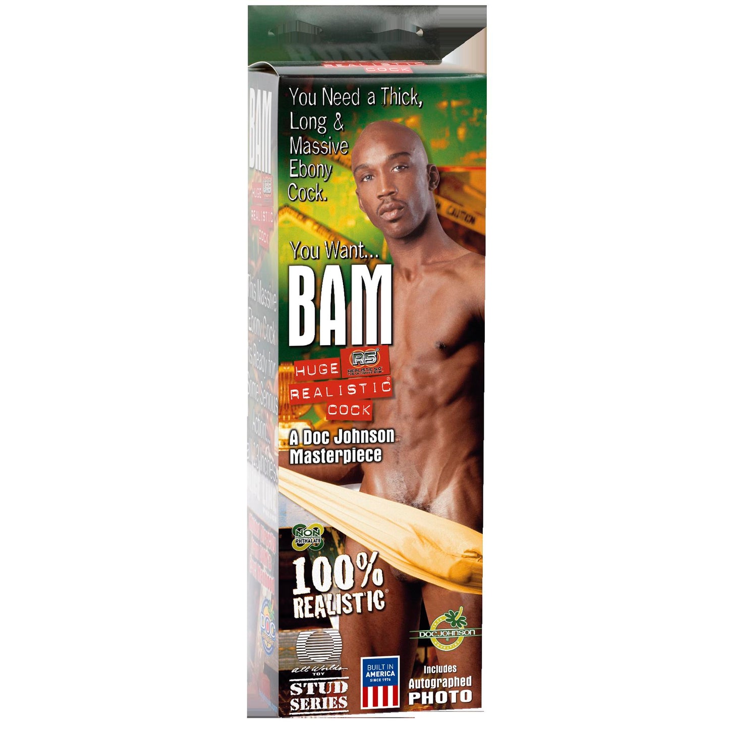Bam Huge Realistic Cock 13 Inch - Brown