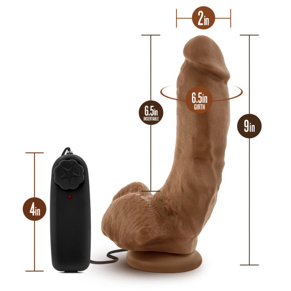 Loverboy - The Boxer - 9 Inch Vibrating Realistic Cock - Mocha