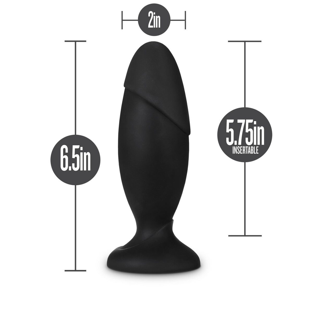 Blush Anal Adventures Platinum Silicone Rocket Plug - Black