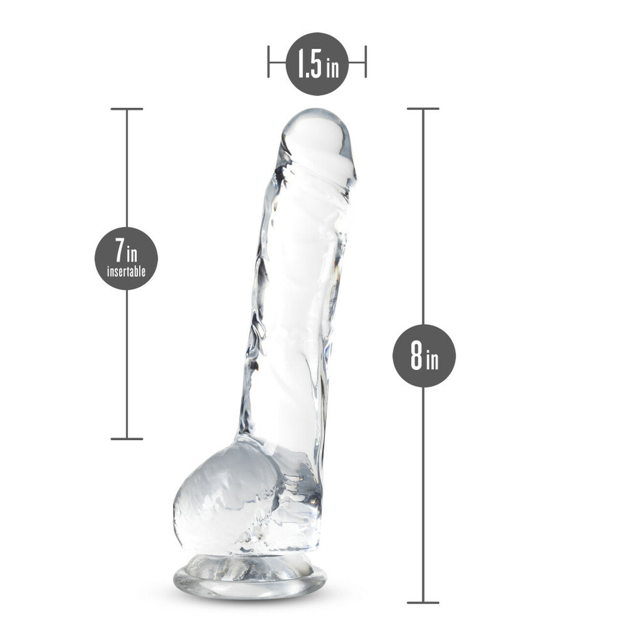 Naturally Yours Crystalline Dildo 8 In. Diamond