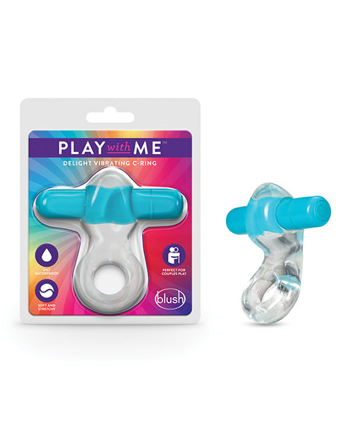 Play With Me - Delight Vibrating C-ring - Blue