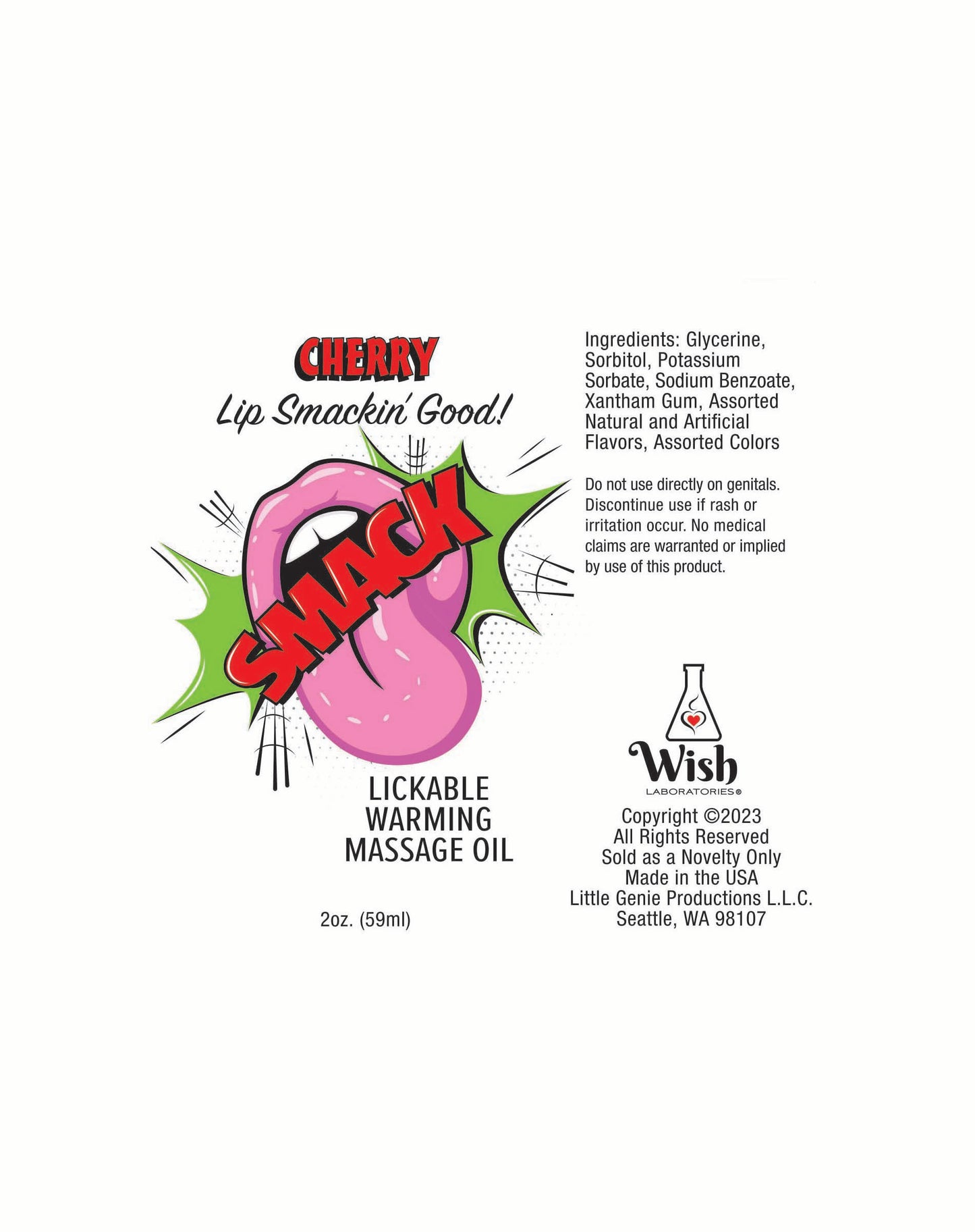 Smack Massage Oil Cherry 2oz