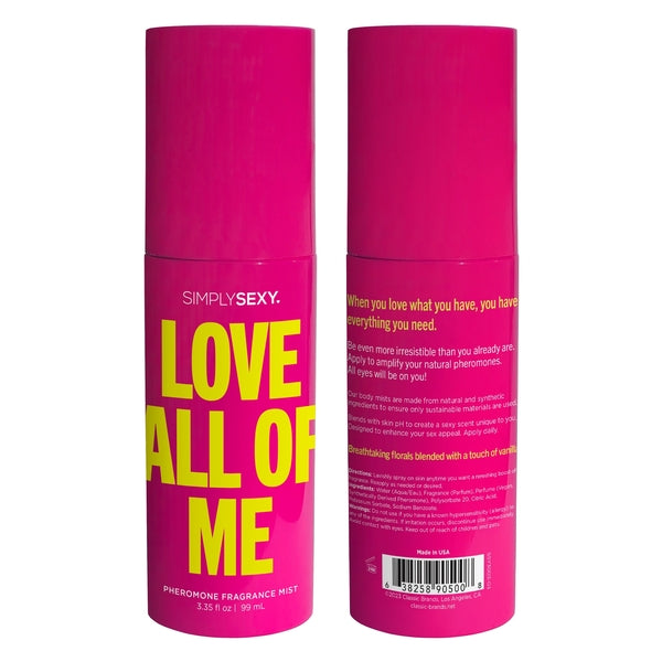 Simply Sexy Pheromone Body Mist Love All Of Me 3.35oz