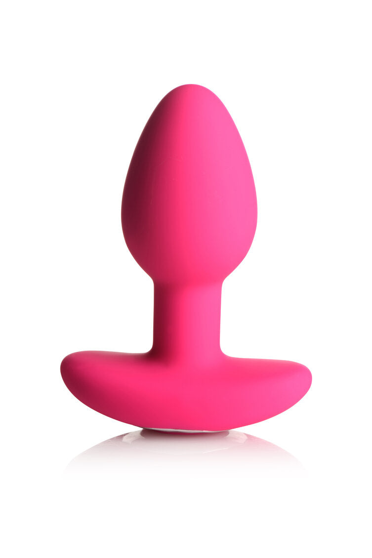10X Pop Rocker Vibrating Silicone Plug with Remote - Magenta