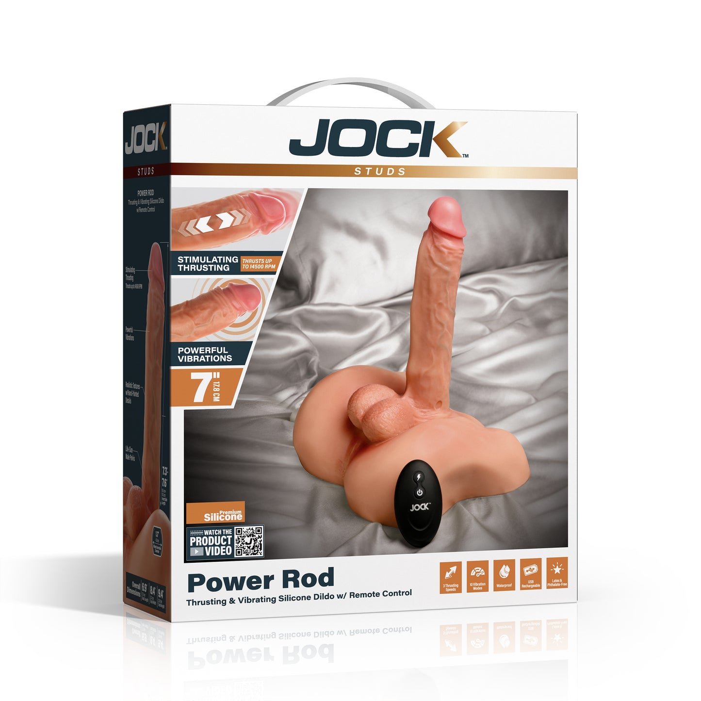 Power Rod Thrusting and Vibrating Dildo w/ Remote Control