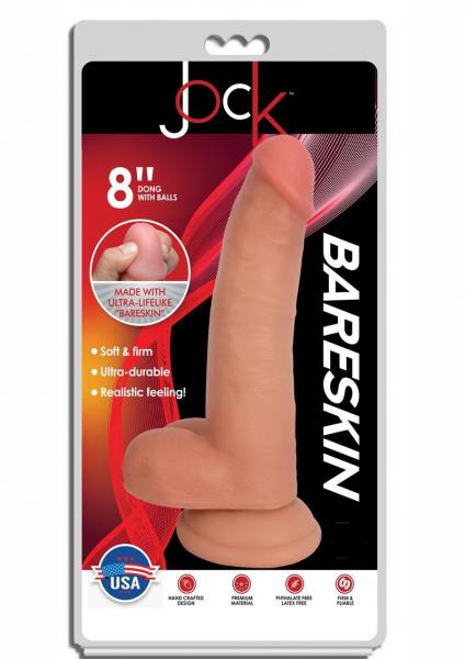 Jock Light Bareskin Dildo with Balls - 8 Inch