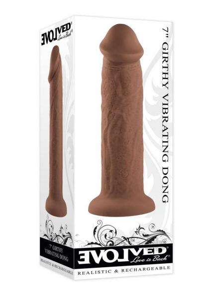 Evolved 7" Girthy Vibrating Dong - Dark