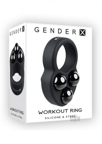 Gender X Workout Ring Weighted Silicone Training Cockring Black