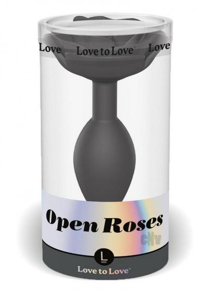 Love To Love Open Roses Anal Plug Large Black Onyx