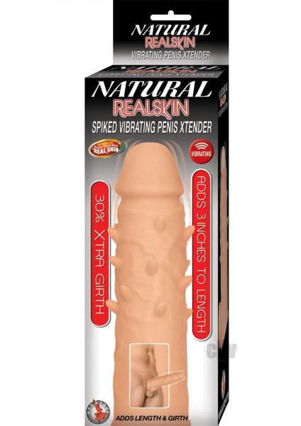 Natural Realskin Spiked Vibrating Penis Xtender