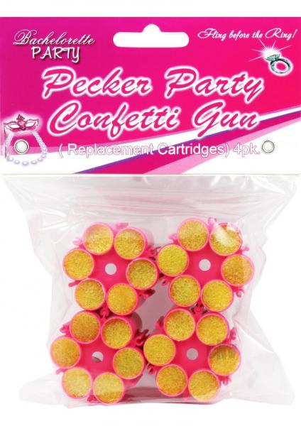 Pecker Party Confetti Gun Refill Cartridges 4 Pack