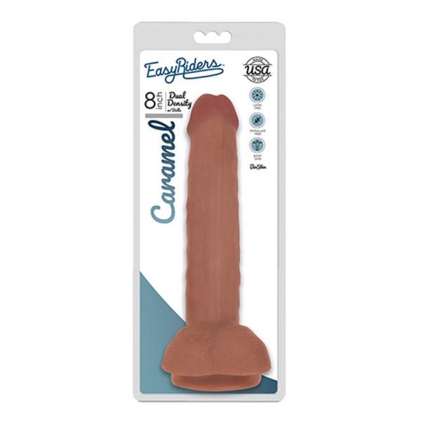 Easy Riders 8 Inch Dual Density Dildo With Balls - Tan
