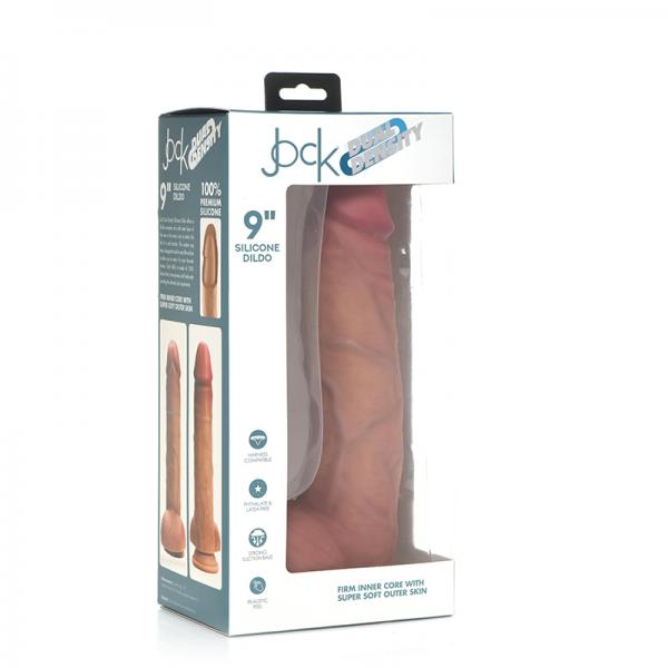 Ultra Realistic Dual Density Silicone Dildo with Balls - 9 Inch