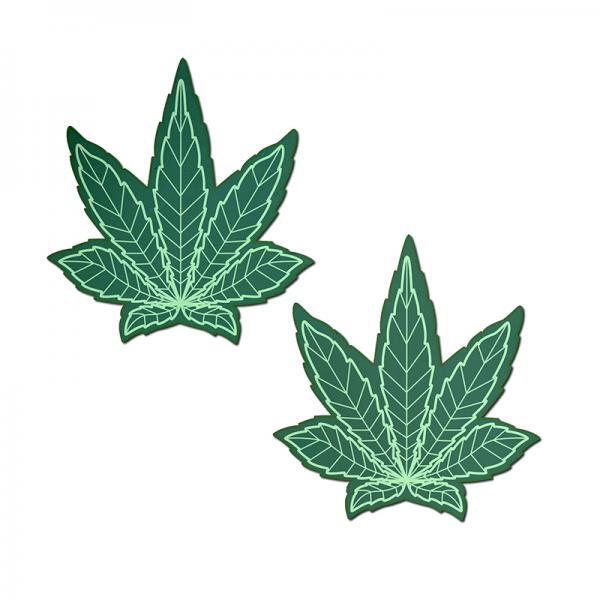 Pastease Marijuana Leaf Pasties Green O/S