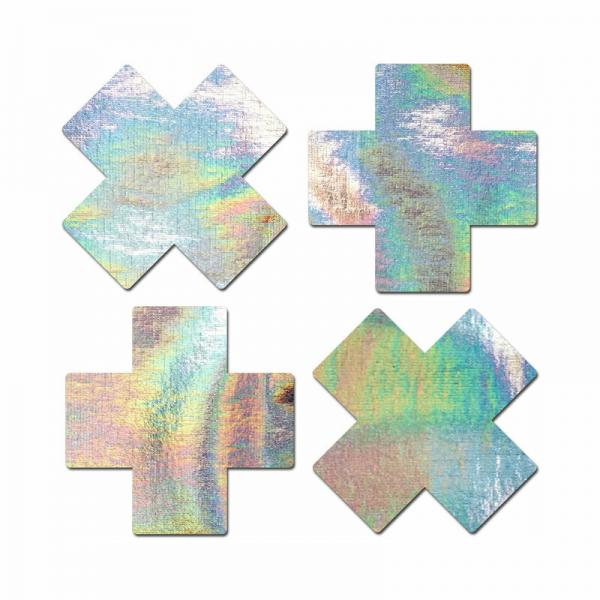 Pastease Holographic Plus X - Silver O/s Pack Of 2 Pair