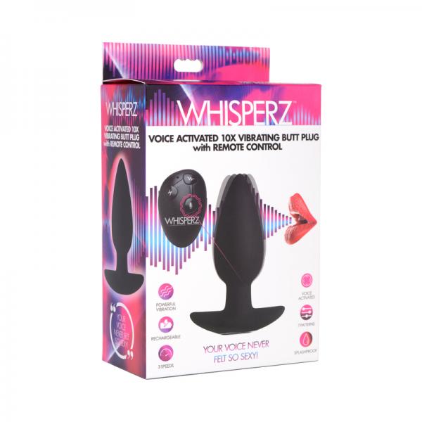 Voice Activated 10x Vibrating Butt Plug With Remote Control