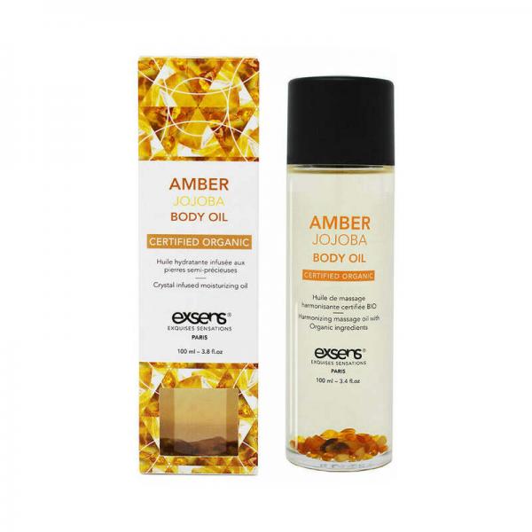 Exsens Organic Body Oil W/stones - Amber Jojoba 100 Ml