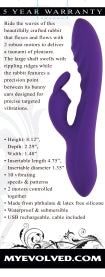Evolved Wavy Rabbit Rechargeable Dual Stimulator Silicone Purple