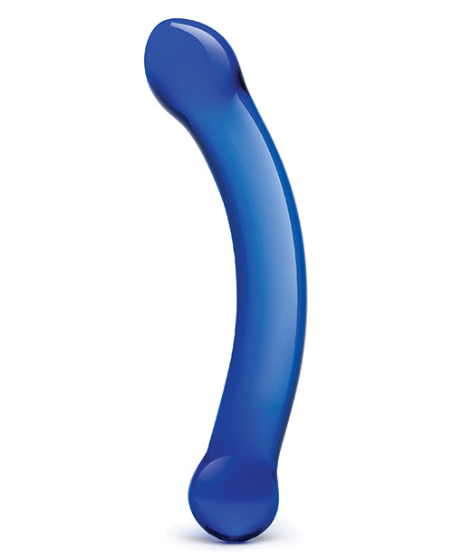 Glas 6 inches Curved Glass G-Spot Dildo Blue