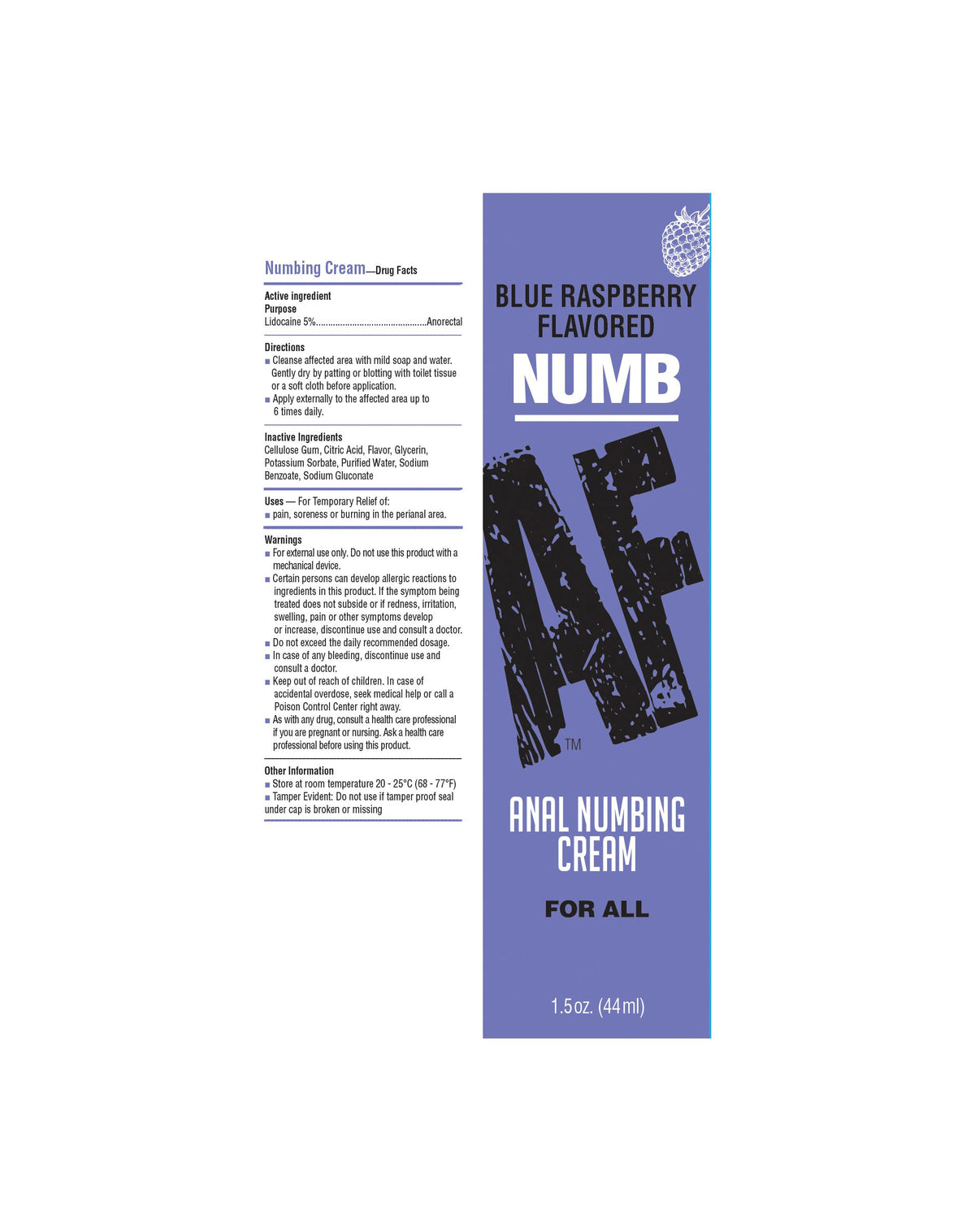 Numb Af Anal Cream Blue Raspberry