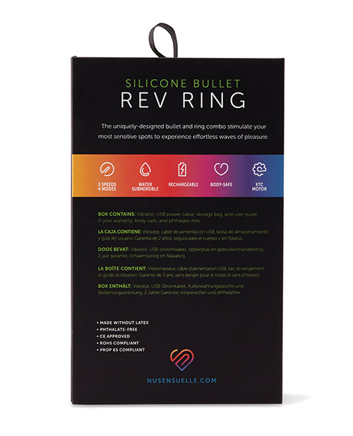 Nu Sensuelle 7 Function Silicone Bullet Ring - Black