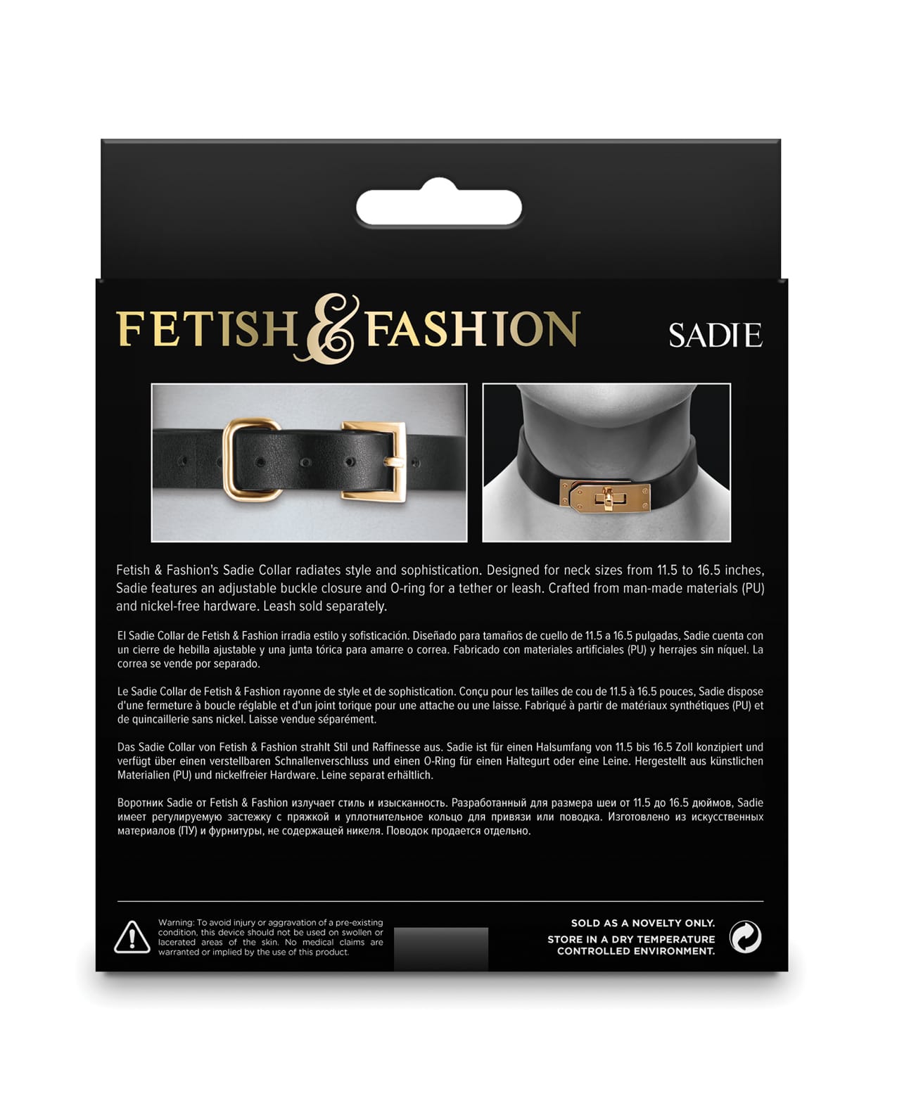 Fetish Fashion Sadie Collar Blk/gld
