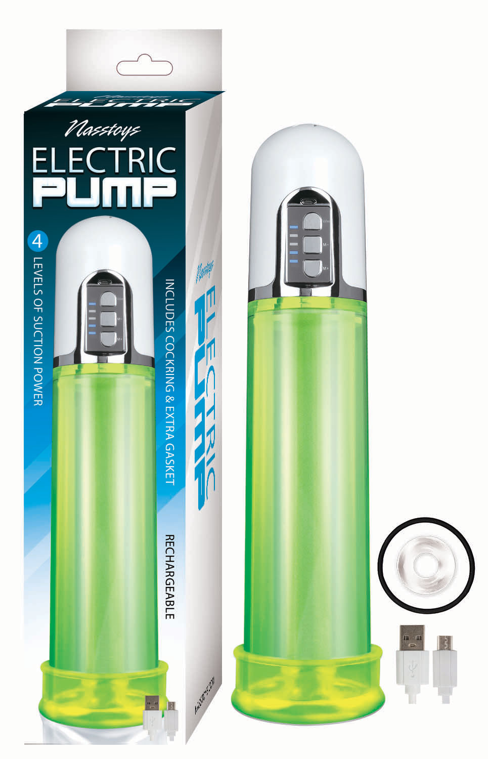 Rechargeable Green Electric Pump With C Ring And Extra Gasket