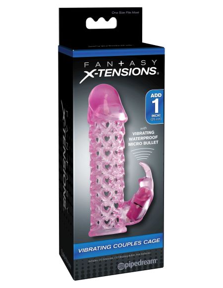 Fantasy Vibrating Couples Cage - Pink