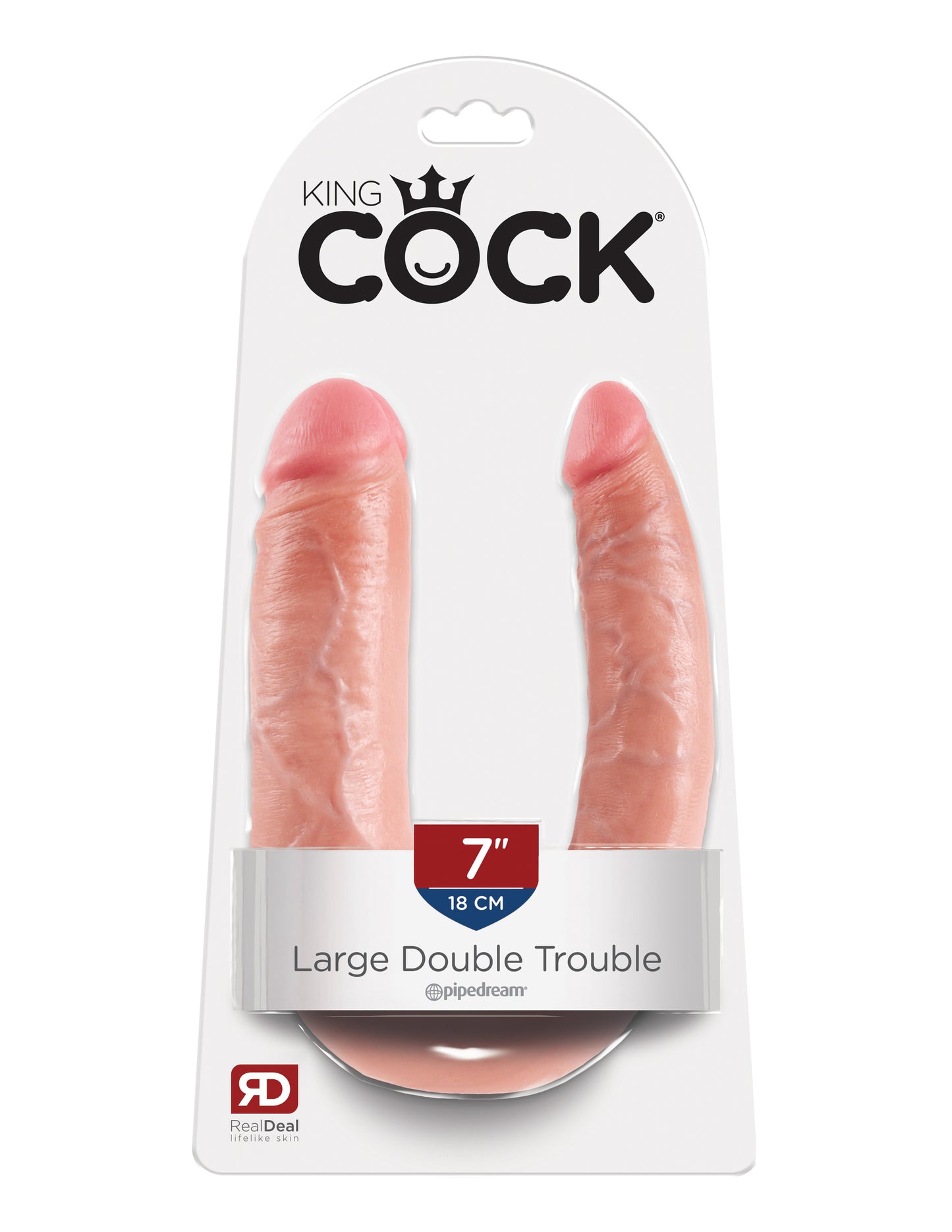 U Shaped Large Double Trouble Dildo - Beige