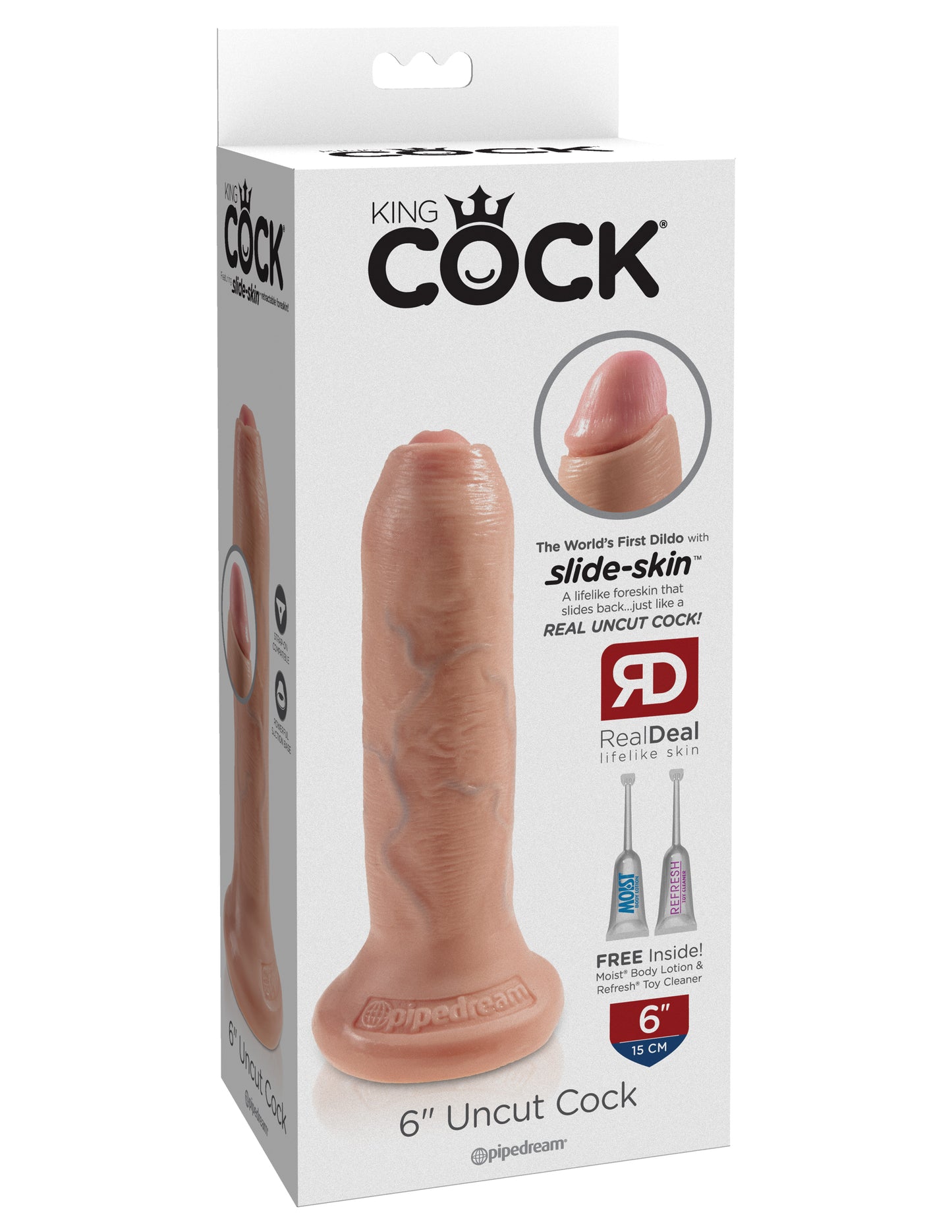King Cock 6 inches Uncut Dildo Beige