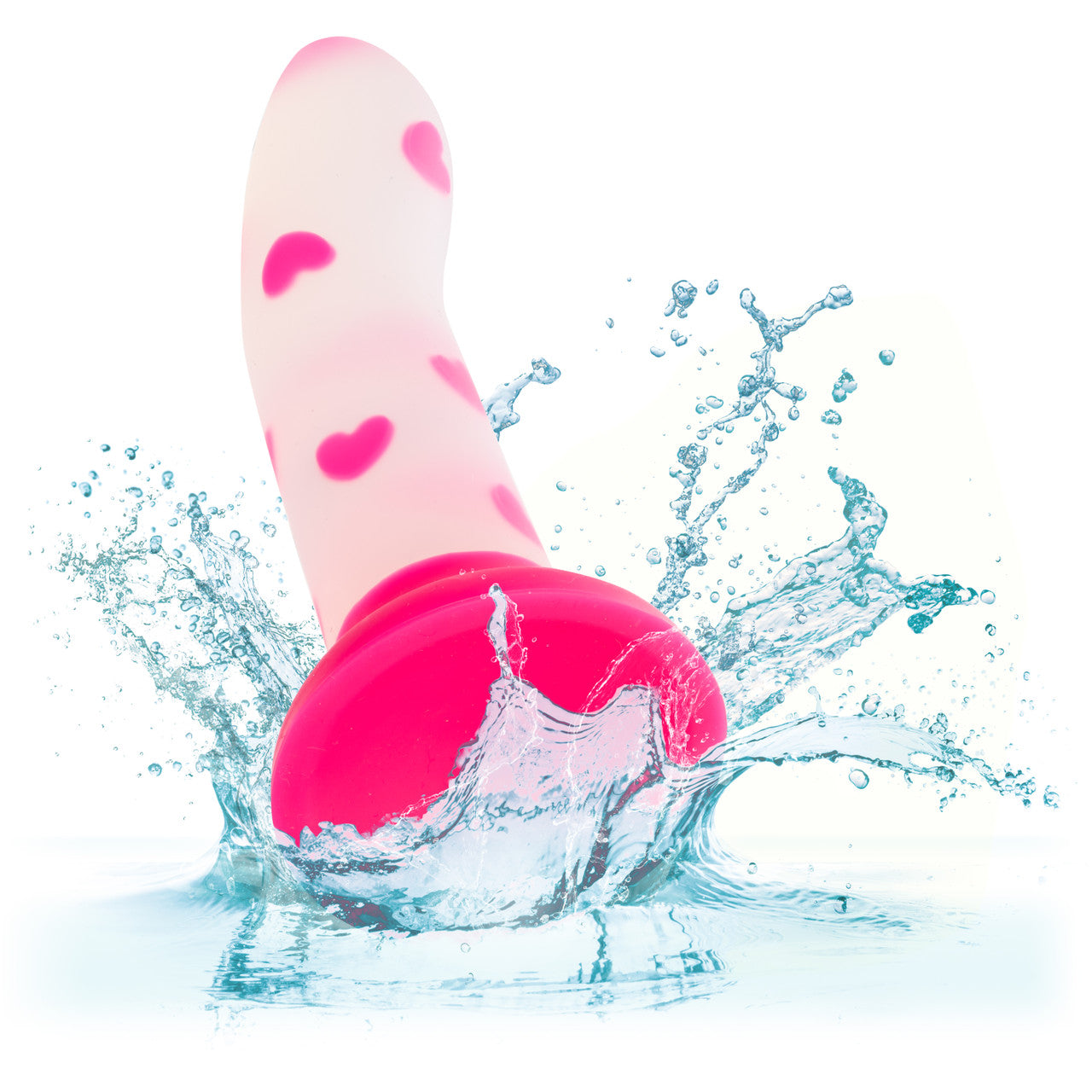 Glow Stick Heart Suction Cup Glow-in-the-dark Dildo - Pink