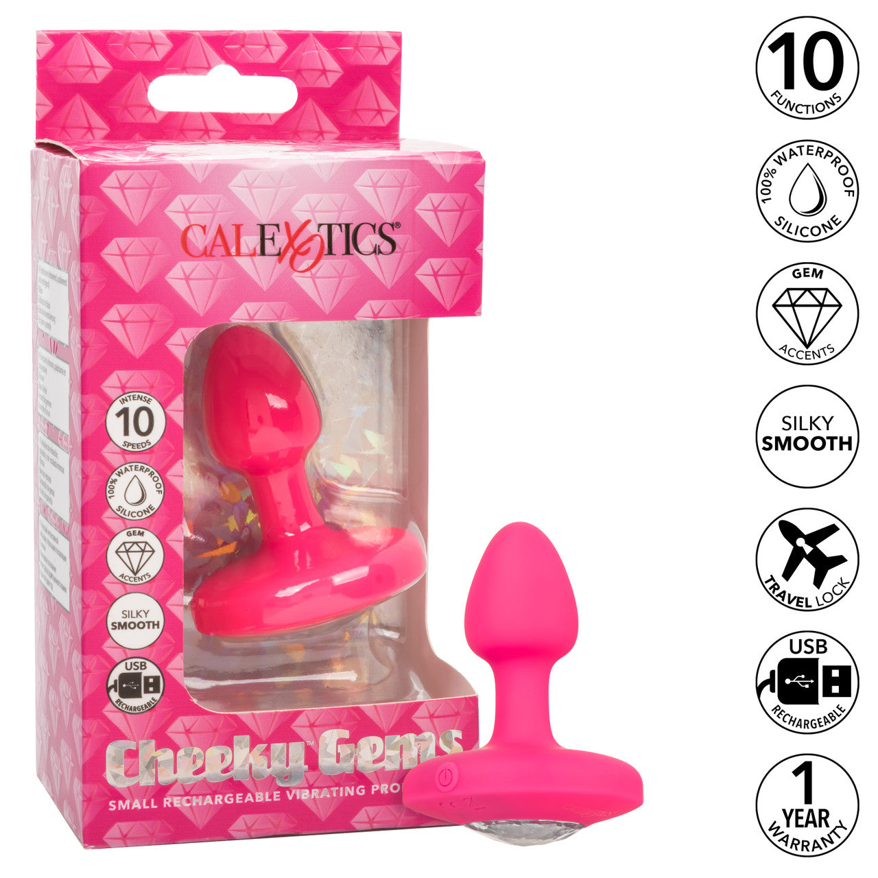 Cheeky Gems Recharge Vibe Probe Sm Pnk