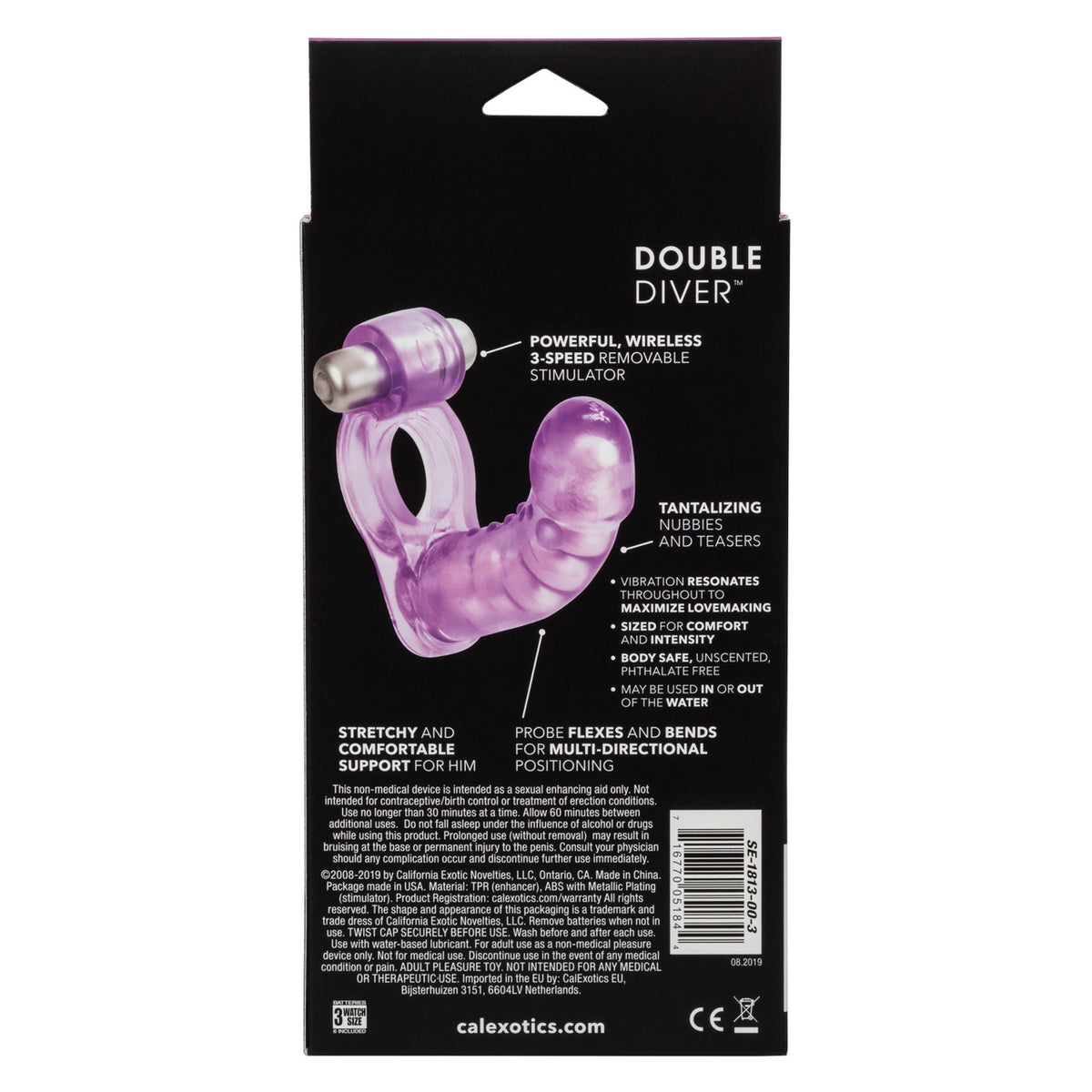 Double Diver Vibrating Enhancer Penetrator Purple