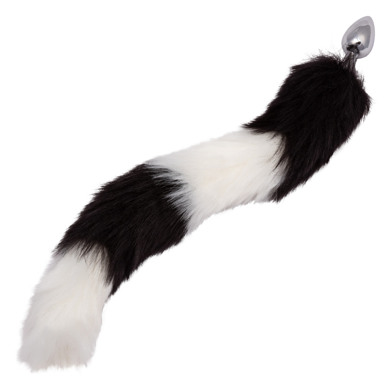 Running Wild Black & White Tail Metallic Anal Probe