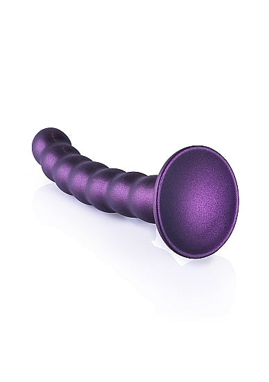 Shots Ouch! Beaded Silicone 6.5 In. G-spot Dildo Metallic Purple