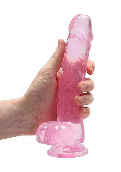 Shots RealRock Realistic Crystal Clear 8 Dildo w/Balls - Pink