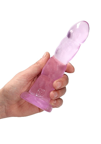 Shots Realrock Crystal Clear Non Realistic 7" Dildo - Pink