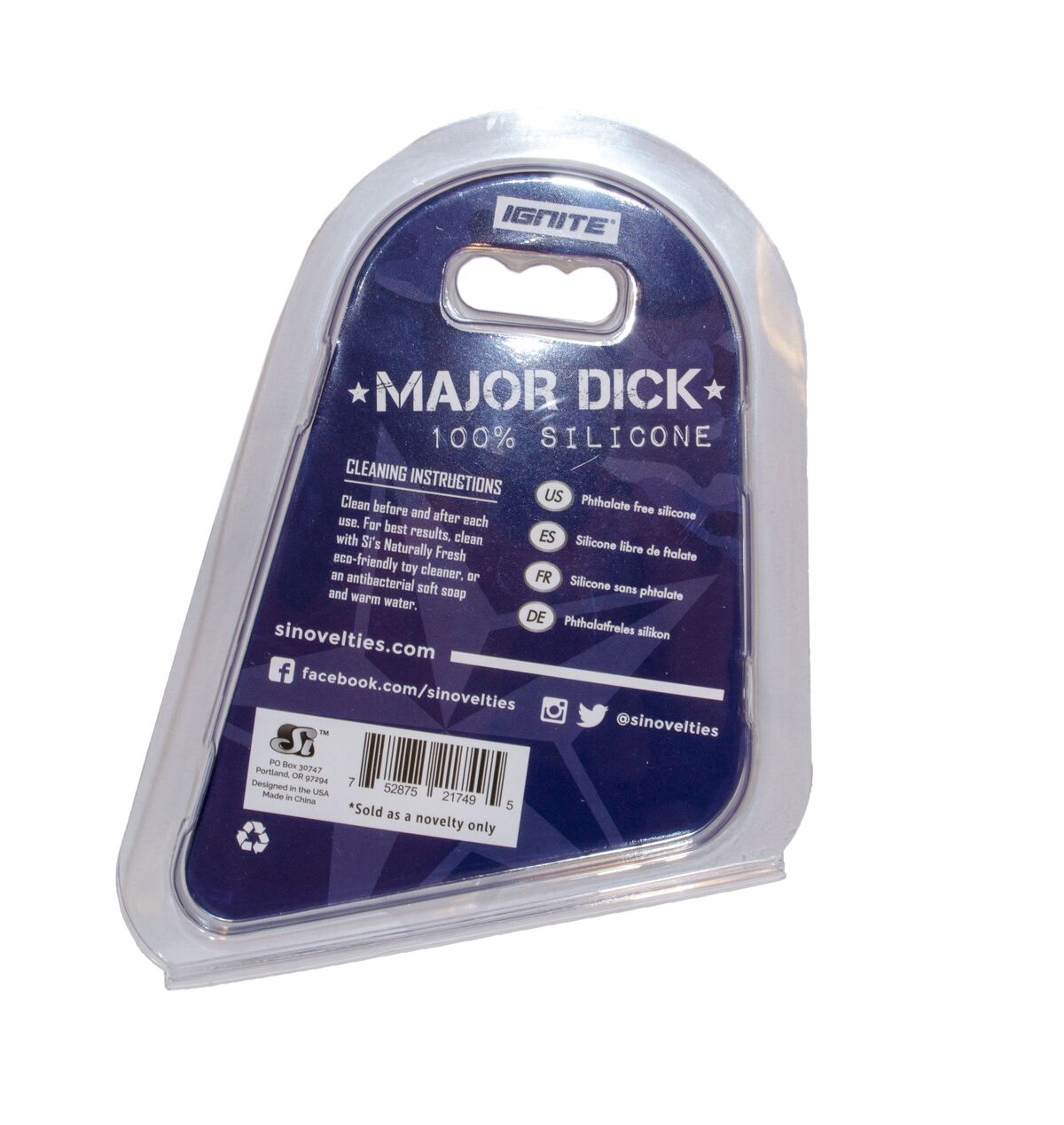 Major Dick Commando Cock Ring Blue Camo 1.5 inches