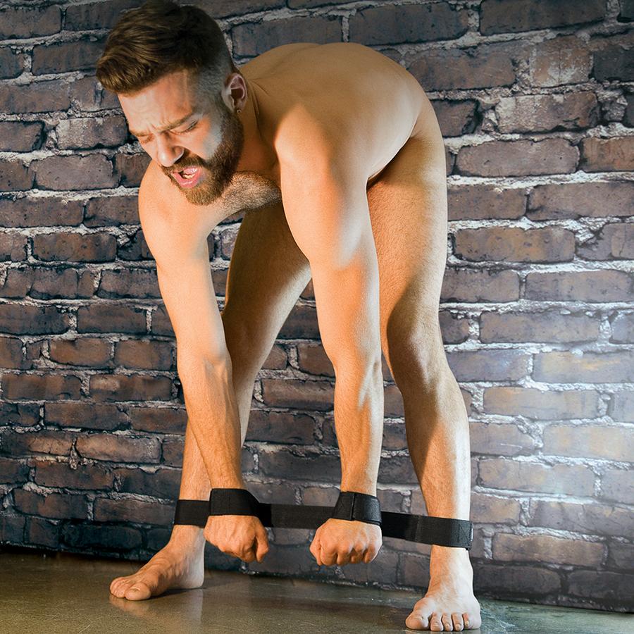 Bondage Bar with Neoprene Velcro Cuffs 24 inches Black