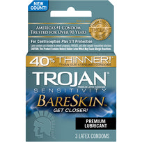 Trojan Bareskin Thinner Latex Condoms (3 Pack)